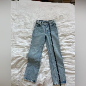 High Waisted light wash jeans